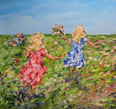 Рис. 5. К. Суханов “Счастье. Девочки бегут по цветочному полю”.