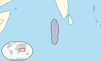 Рис. 4. Расположение Мальдивских островов на карте