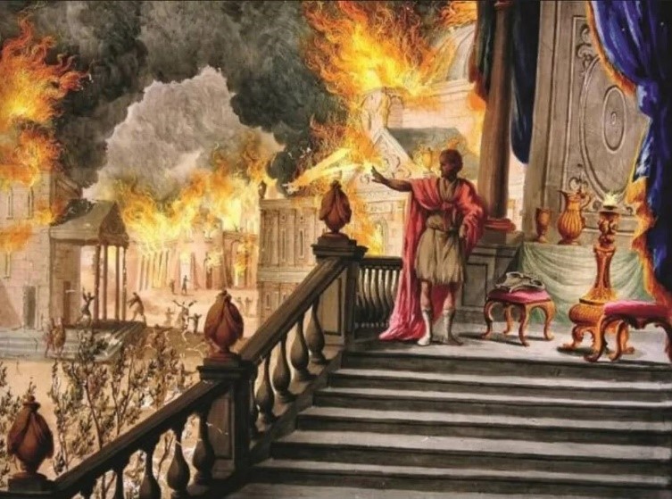Рис. 3. Пожар в Риме при Нероне. Современный рисунок