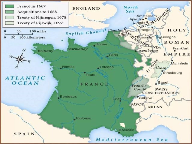 Карта 1.  Франция в XVIII в.