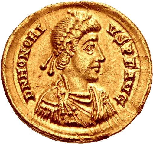 Рис. 4. Император Гонорий. Изображение на римской монете