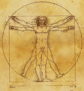 Рис. 3. «Витрувианский человек», Леонардо да Винчи