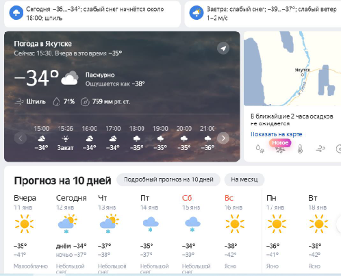 <strong>Рис. 13. Погода в Якутске</strong>