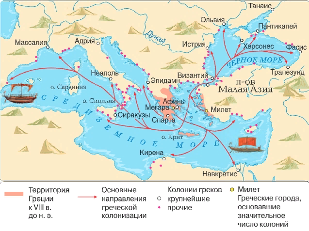 Рис. 1. Карта греческой колонизации