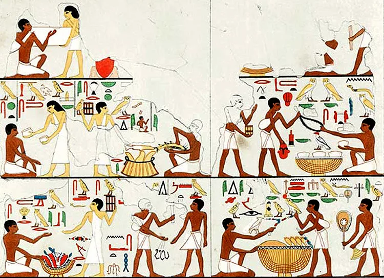 Рис. 6. Меновая торговля. Древнеегипетское изображение