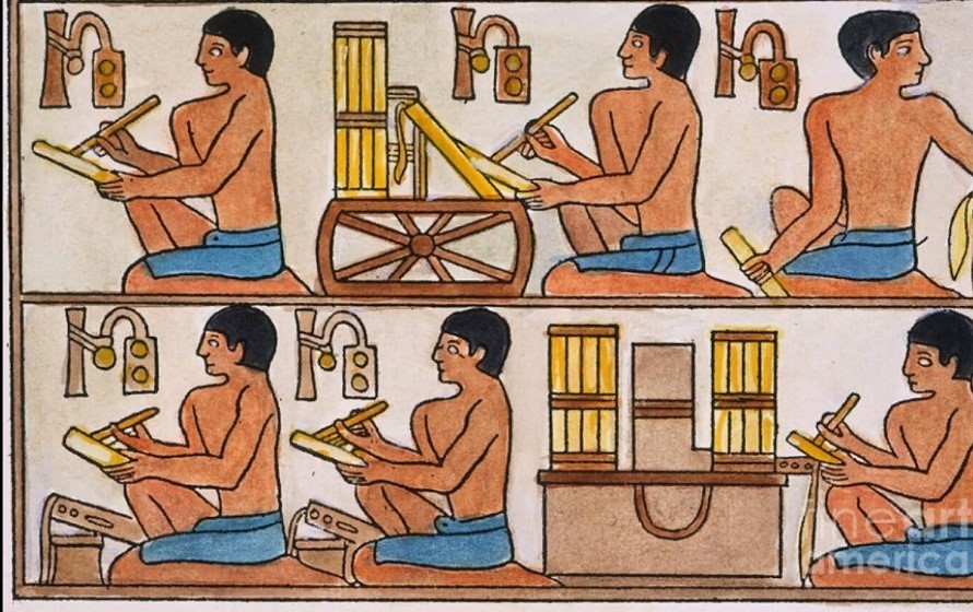 Рис. 7. Писцы. Древнеегипетское изображение